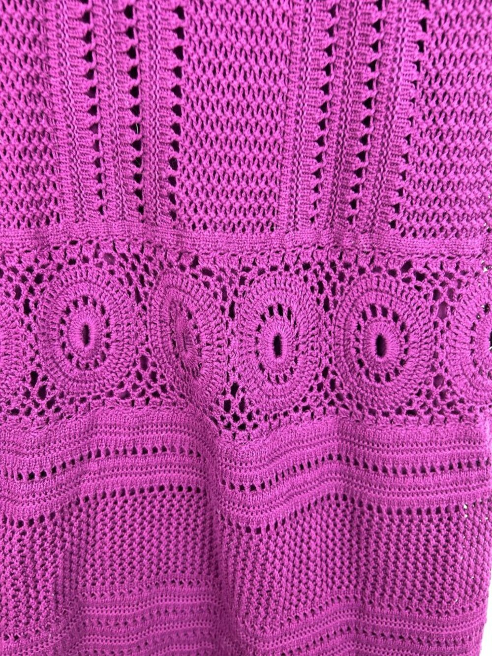 Athleta Dress Women's S Purple Cotton Blend Crochet Knit Sleeveless Casual Wear - Picture 10 of 13